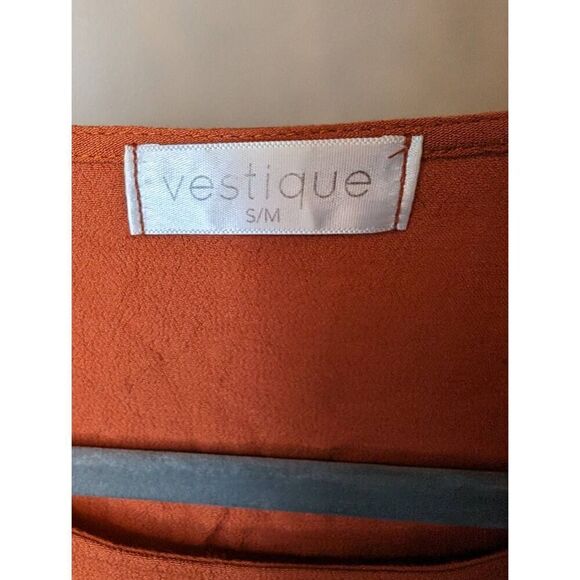 Vestique Orange Crop Top with Flared Bottom Women's Small/Medium - Picture 3 of 5